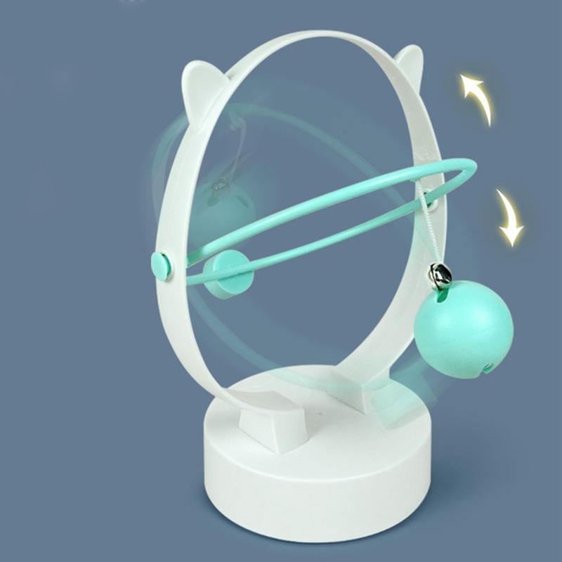 Cat Toy Interactive Toys with Swinging Ball Replaceable Plush / Leaking Balls Battery Operated Perpetual Swing Toys for Kitten