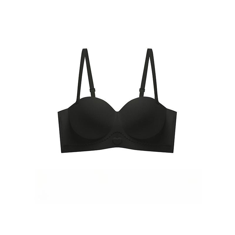 Seamless Lingerie Women's Gathering Top Support No Steel Coil Bra Breast Retraction Anti-sagging Half-cup Bra