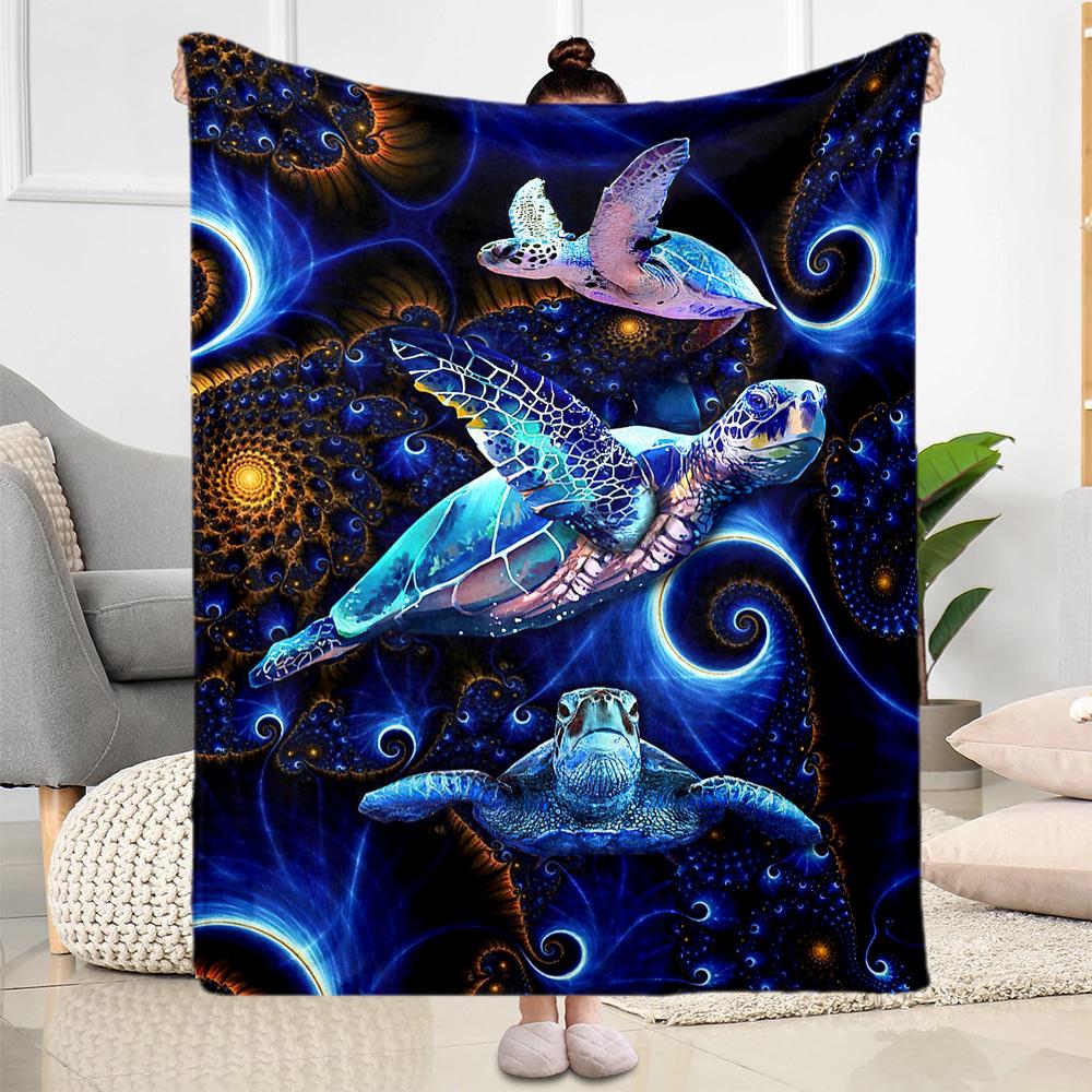 1pc Ocean Life Adventure Blanket Soft and Warm for Sofa Office Camping Travel Livingroom Great Gift for Friends and Family Comfortable