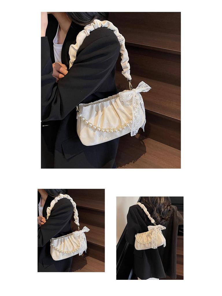 Pearl Temperament Women's Ruched Cloud Shoulder Bag - Spring 2025 Fashion