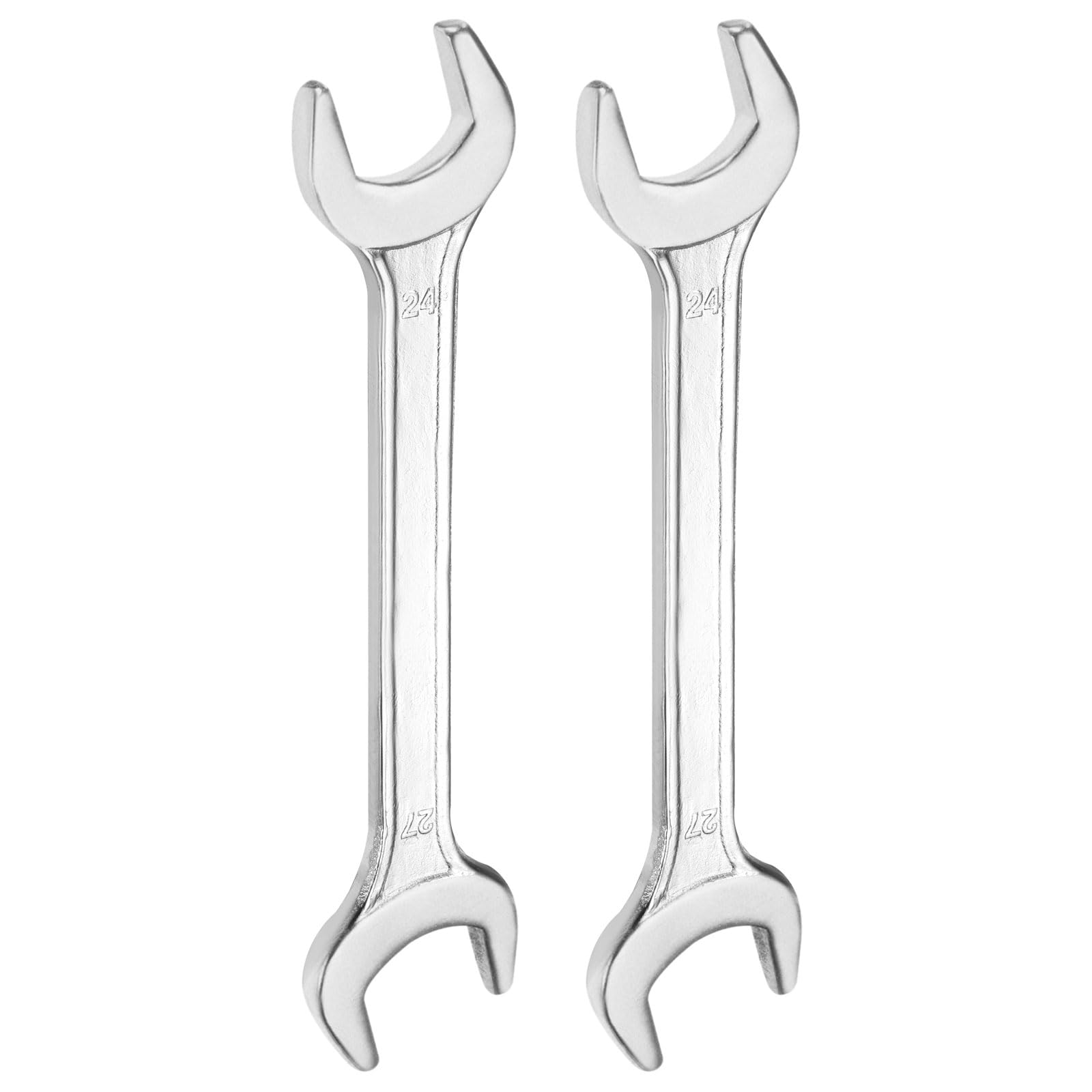 

uxcell Set Double 24mm x 27mm 15 Degree Offset Small Flat Head Galvanization Spanner for Automotive Repair and Furniture Assembly 2-Piece Open-End