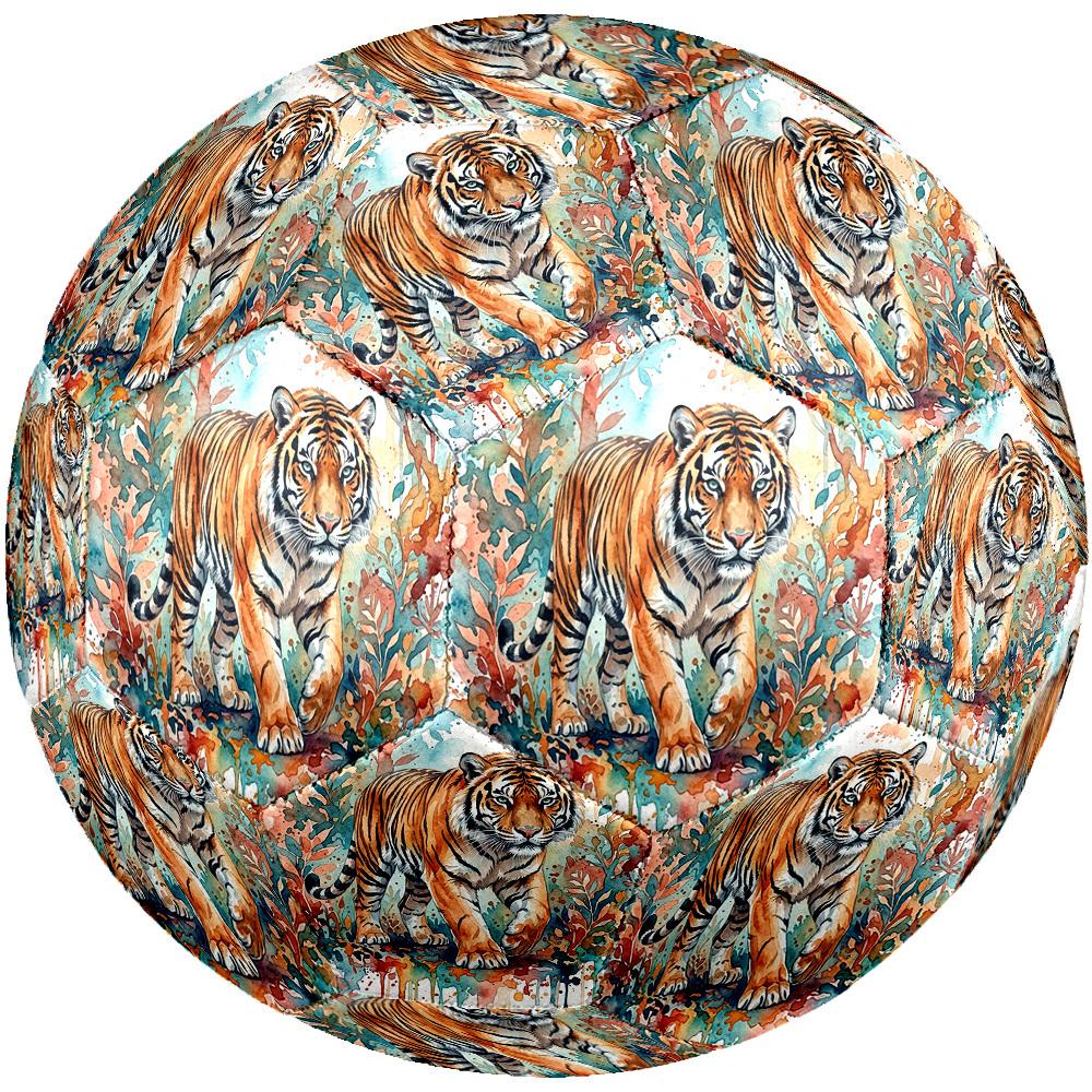 1pc Tiger Watercolor Art Theme Soccer Ball Football, Size 5, Lightweight PVC, Outdoor Training Soccer Ball,Sports Gift T61421