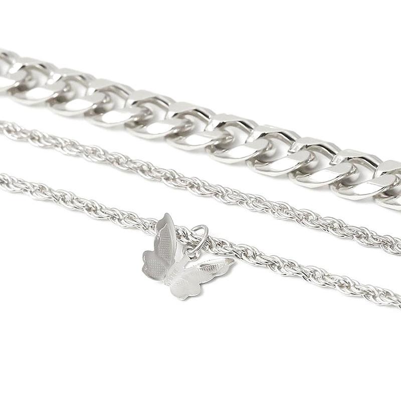 Fashion creative strand chain combination foot decoration, simple alloy butterfly pendant anklet