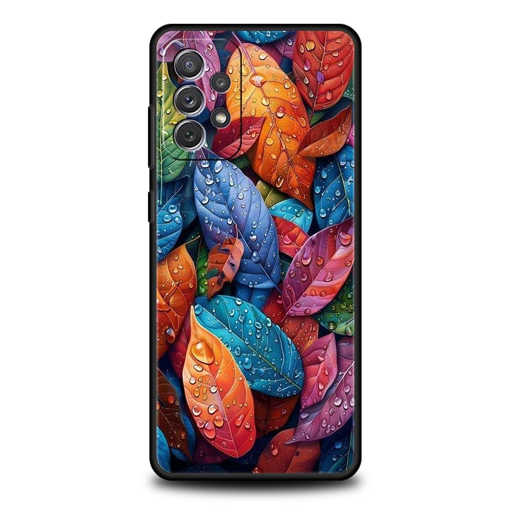 Cartoon Leaf Phone Case for Samsung Galaxy A55 A35 A15 A14 A13 A25 A54 A51 A71 A72 A73 A32 A52 A41 5G Soft TPU Shell Fundas Bags