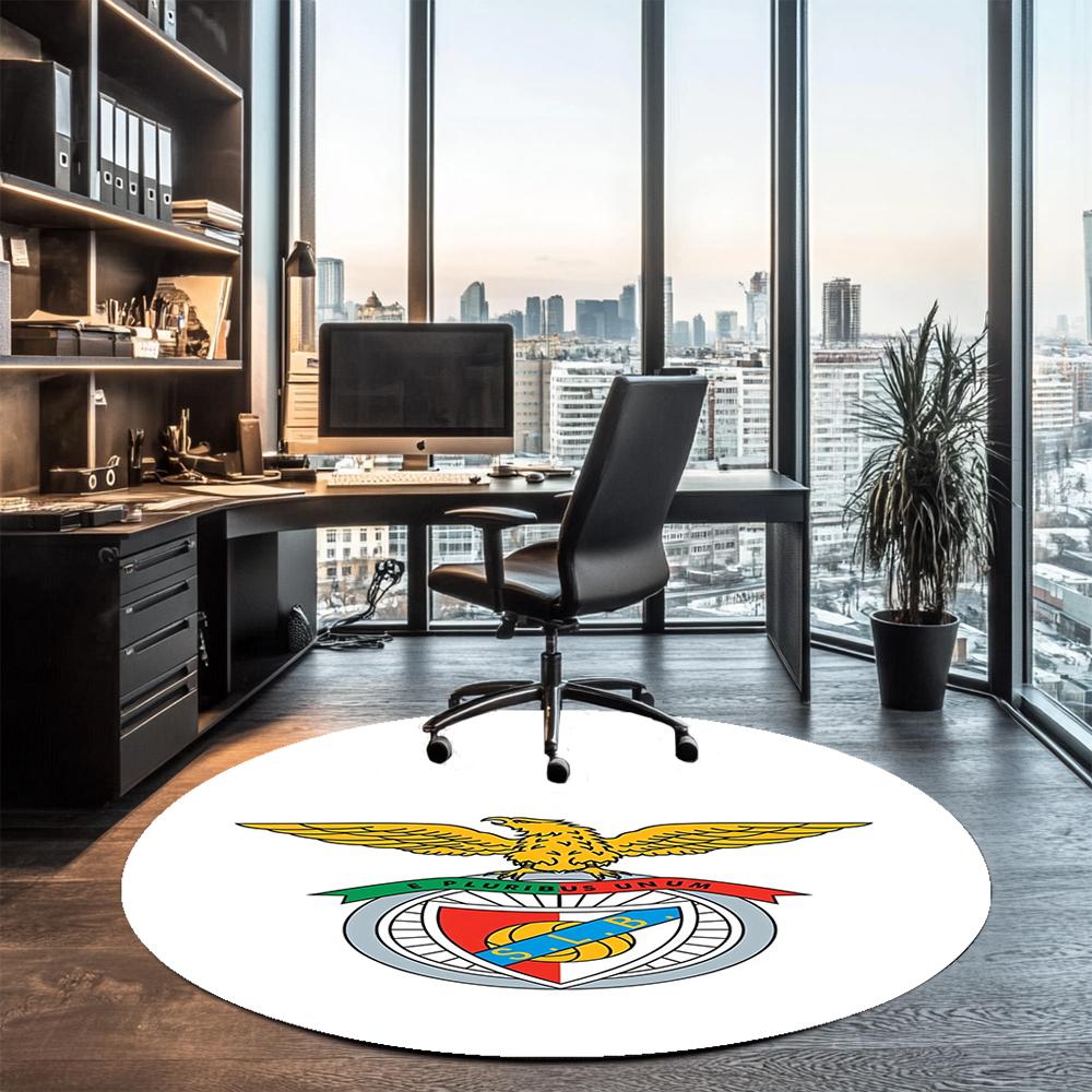 S.L. Benfica Printed Round Rug Carpet Chair Rug Area Rug Entryway Doormats,for Office Chair Living Room Bedroom Kitchen Room.