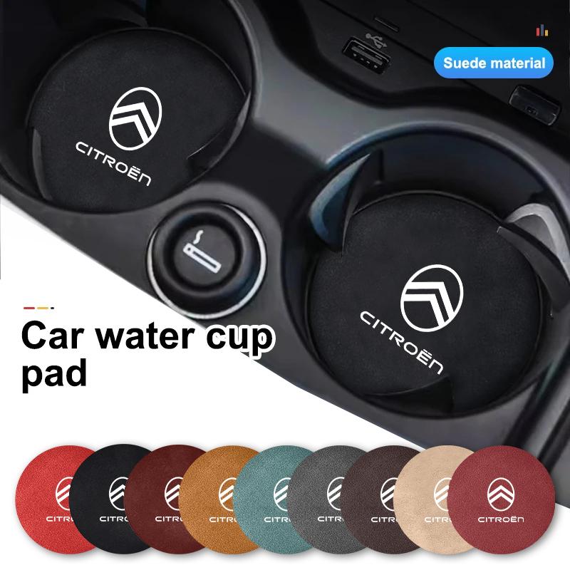 AJG2 2PCS Car Coaster Water Cup Holder Anti-slip Pad Mat For Citroen C4 C3 C5 C1 C2 C-Elysee Berlingo Picasso Jumpy Cactus Aircross