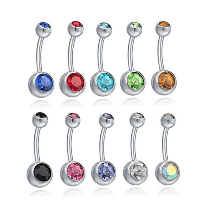 Neue Mode Sexy Damen Chirurgischer Stahl Kristall Bauchnabel Bauchnabelringe Bar Körperschmuck Piercing Schmuck