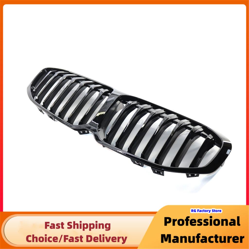 Gloss Black Front Bumper Kidney Racing Grille For BMW F40 1-Series 2019-2025 Single Slat Sport Grill Cover