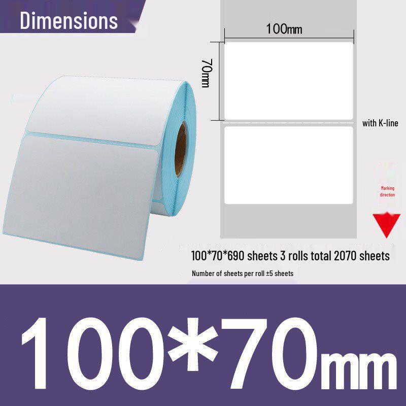Thermal Self-Adhesive Barcode Print Labels for Logistics and Supermarket Scales (Sizes: 100 To 20)
