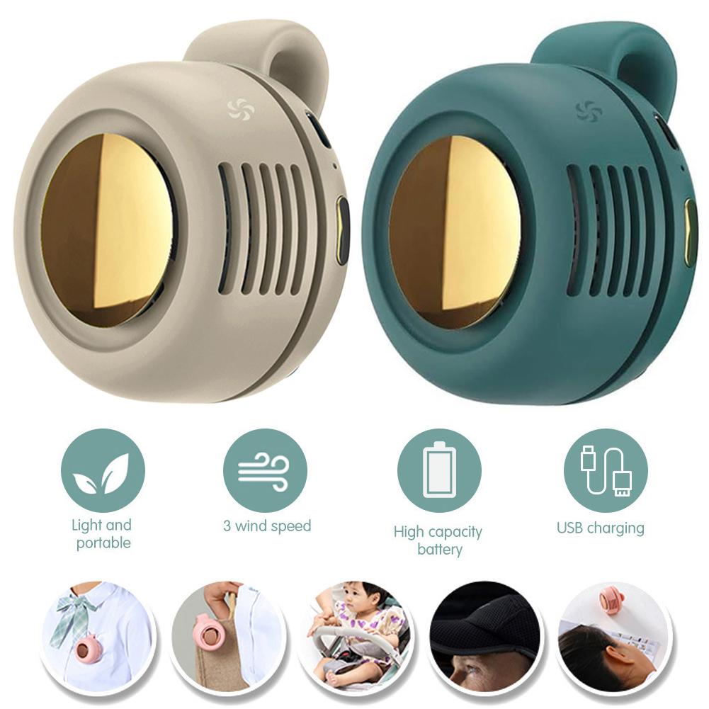 MF019 Hanging USB Fan Portable Back Clip Hanging Waist Neck Fan 3 Speeds 900mAh Leafless Portable Mini Fan For Outdoor Camping