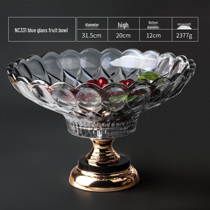 

Flevance European Crystal Glass Double-Layer Fruit & Snack Plate