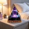 Natural Orgone Pyramid with Galaxy Design Amethyst Sphere Obsidian Filling for Meditation Gift Living Room Decor