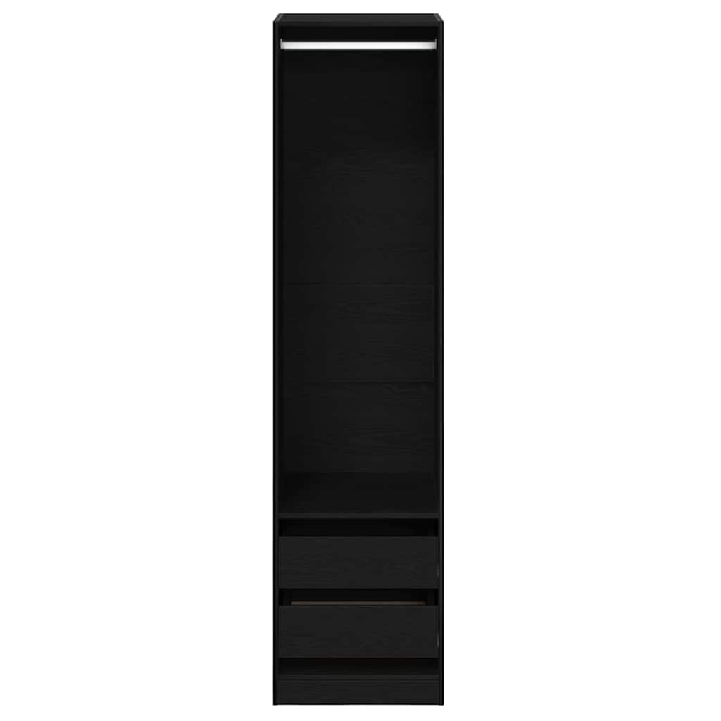 Wardrobe with Shelf Black Oak Effect 50 x 50 x 200 cm