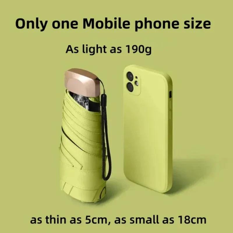 New Umbrella  Mini Portable UV Protection Folding Sun Rain Shield Compact Capsule UPF50+Travel Umbrella