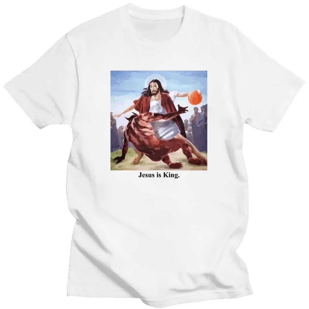Funny Jesus Play Basketball T-shirt Faith Tee Women Men Religion Tops Religious Easter Roupas Ropa Hombre Masculinas