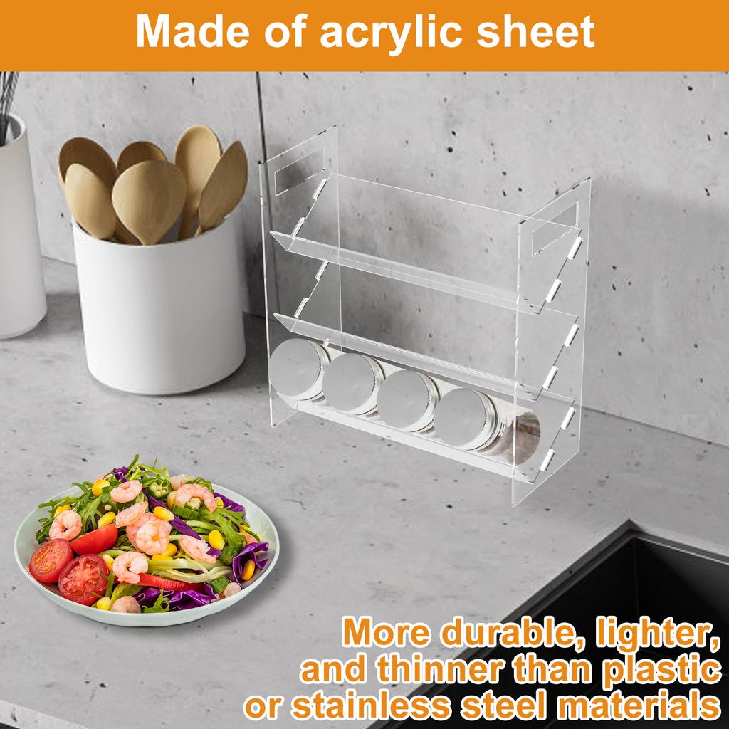 1/2Pcs 3 Tiers Spice Rack Clear Acrylic Seasoning Bottle Organizer Countertop Cabinet Multipurpose SpiceShelf for Kitchen Pantry