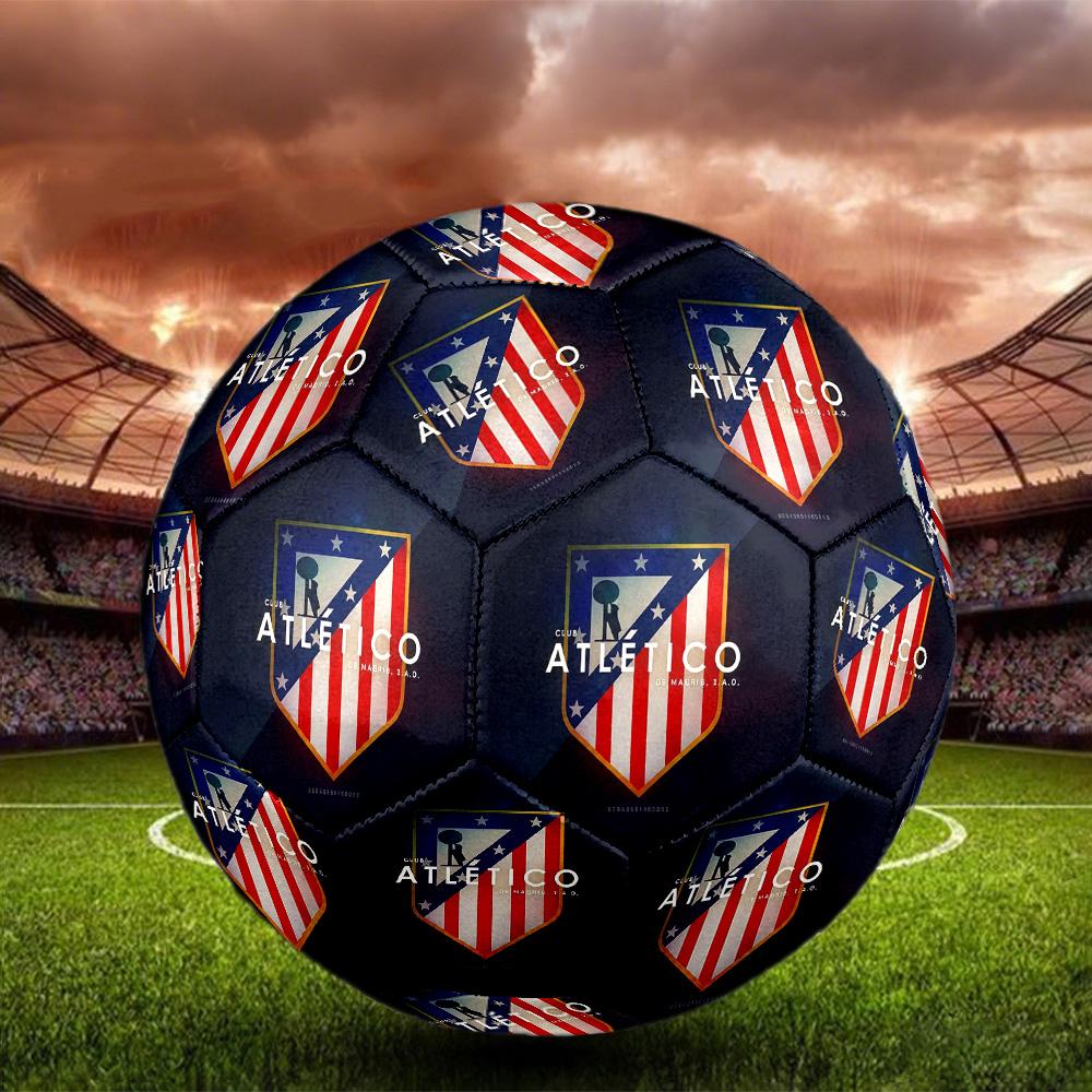 Pallone da Calcetto Atlético de Madrid Colorato Per Tutte le Età Cucito a Macchina PVC Pronto per la Competizione Resistente Ad Alto Rimbalzo