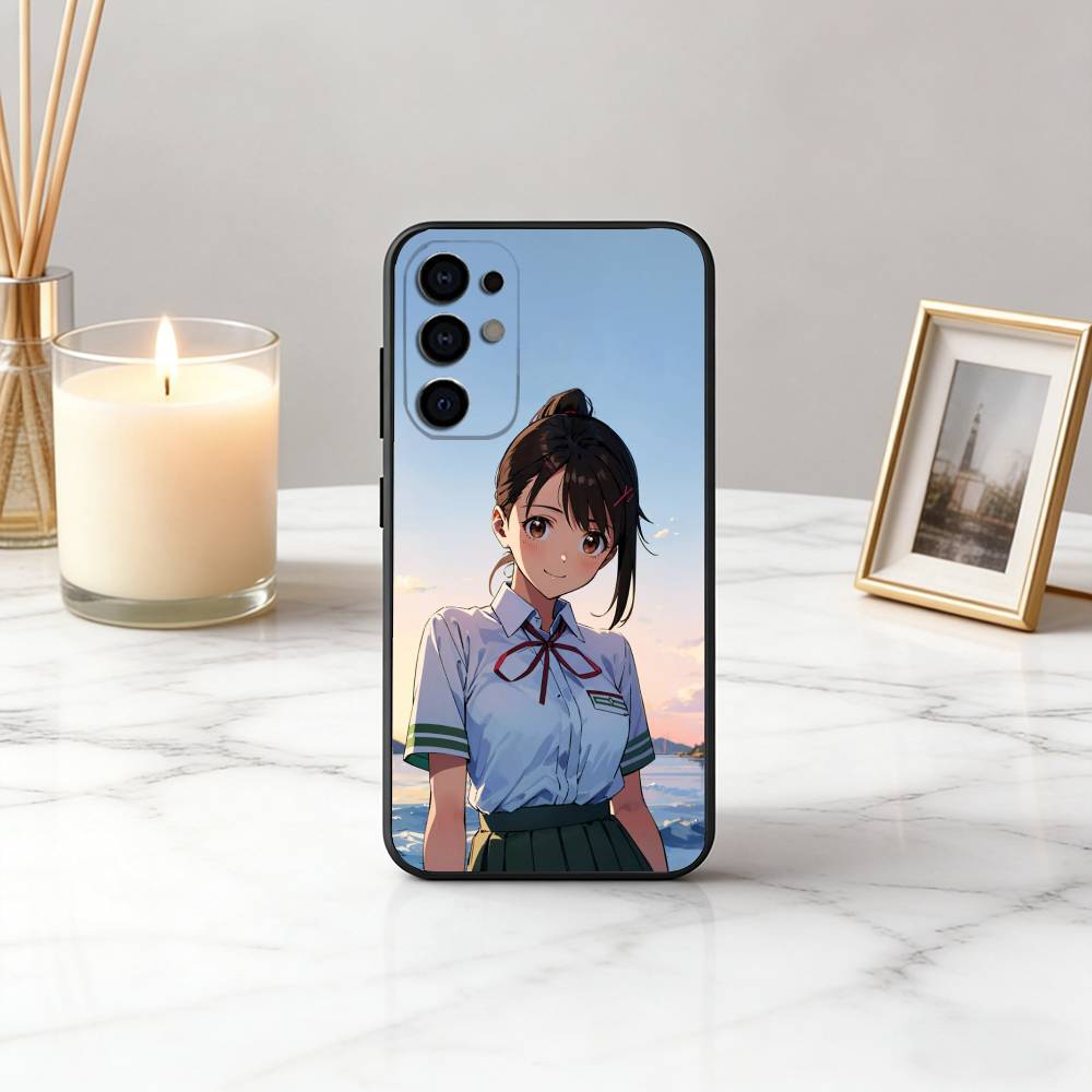 Cute S-Suzume Anime Phone Case For Samsung S25,S24,S21,S22,S23,S30,Ultra,S20,Plus,Fe,Soft Silicone Black Cover