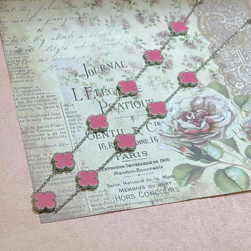 15MM High Version Ten Flower Four-leaf Clover Necklace 18k Double-sided Mother-of-pearl Four-leaf Clover Sweater Chain