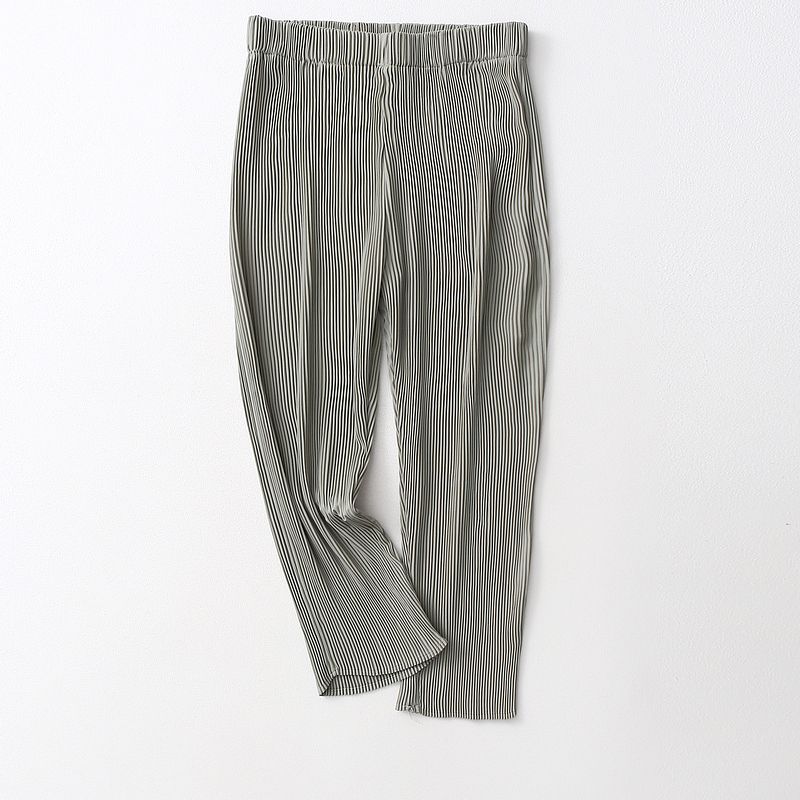 

Export Export High Quality Ruched Draping Effect Pure Color Normcore Vertical Stripes Loose Straight-leg Casual Pants Spring & Fall Mint Green Eurocode-4XL