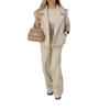 2025 Autumn/Winter Cross-border European and American Casual Closed-sleeve Suit Buttoned Cardigan Long-sleeve Jacket Loose Wide-leg Pants Set