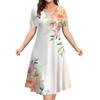 Women's Dresses 2025 Summer  Flower Elements  Dresses Elegant Casual Loose fashion Short Sleeve Dresses