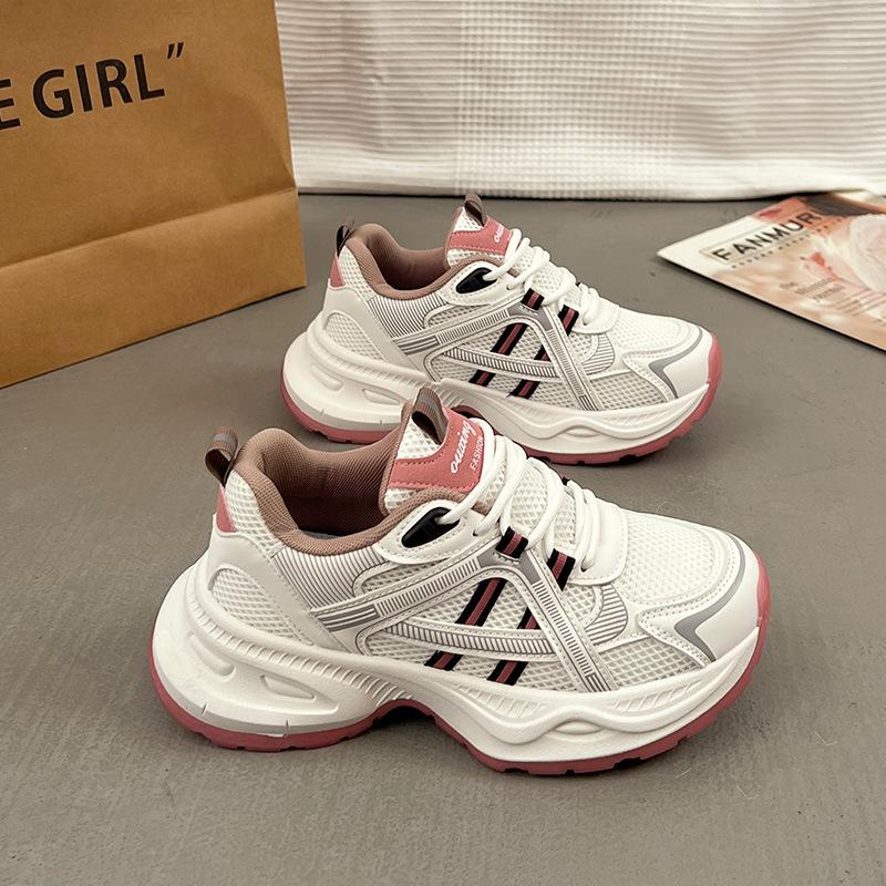 

Thick-soled muffin dad shoes women s 2025 spring new Korean version lightweight and small sports and leisure shoes Q6001 40