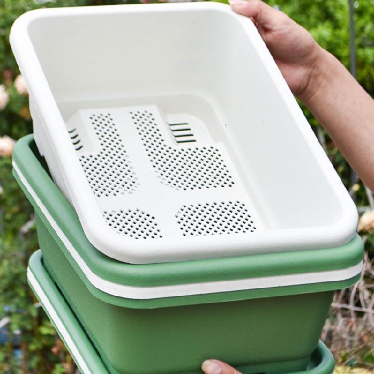 Heavy Duty Spacious Rectangular Planting Container High Durability Plastic Materials Ideal for Balcony Garden Vegetables