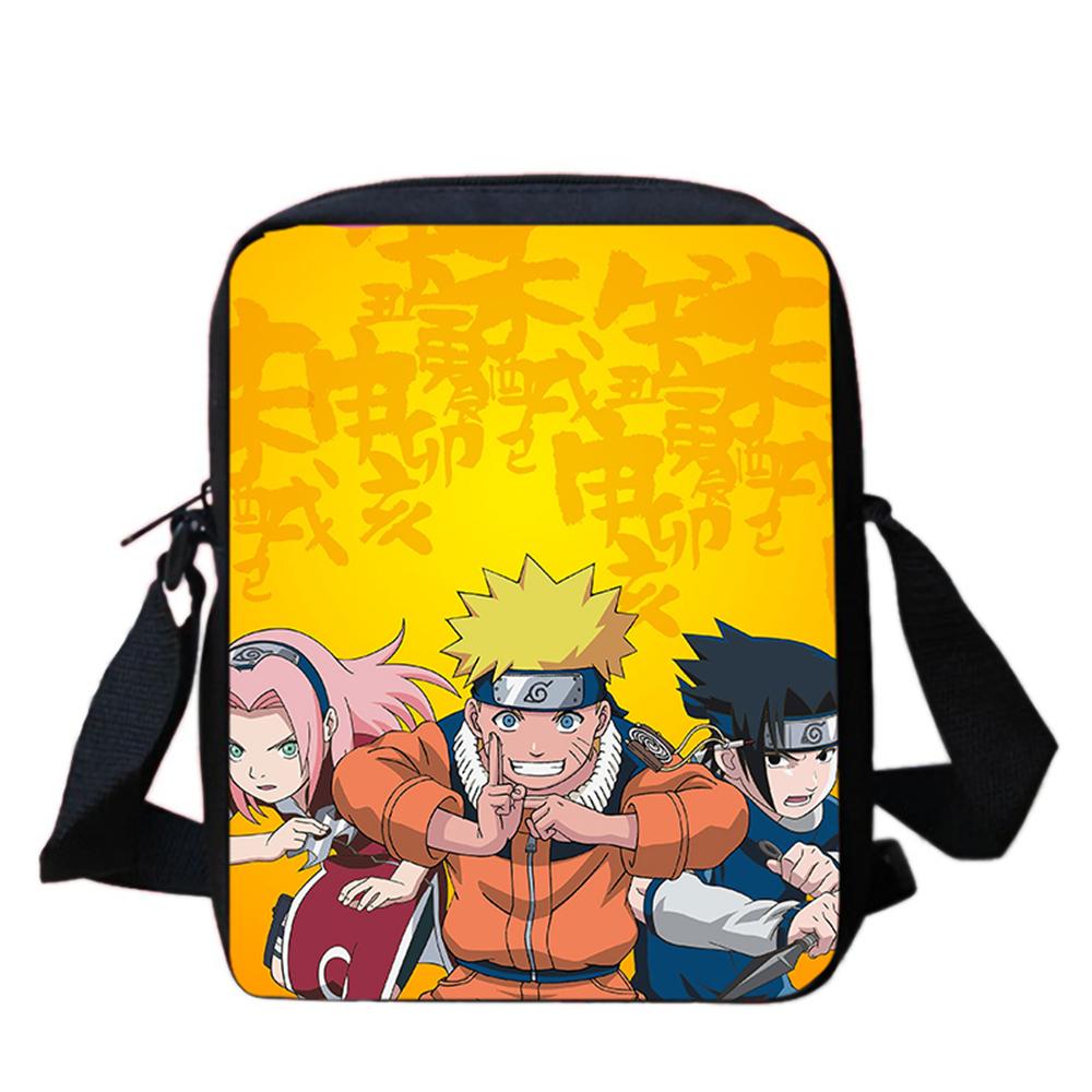 NARUTO Anime Kids Crossbody Bag,Lightweight&Durable, Adjustable Straps,Secure Zipper,for School & Daily Use,for Boys&Girls 5-11