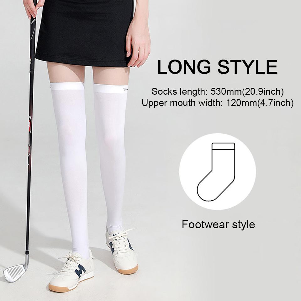 1Pair Summer Ice Silk Stockings Sun Protection Thigh High Quality Socks Breathable Non-Slip Slimming Leg Socks Golf Athletic