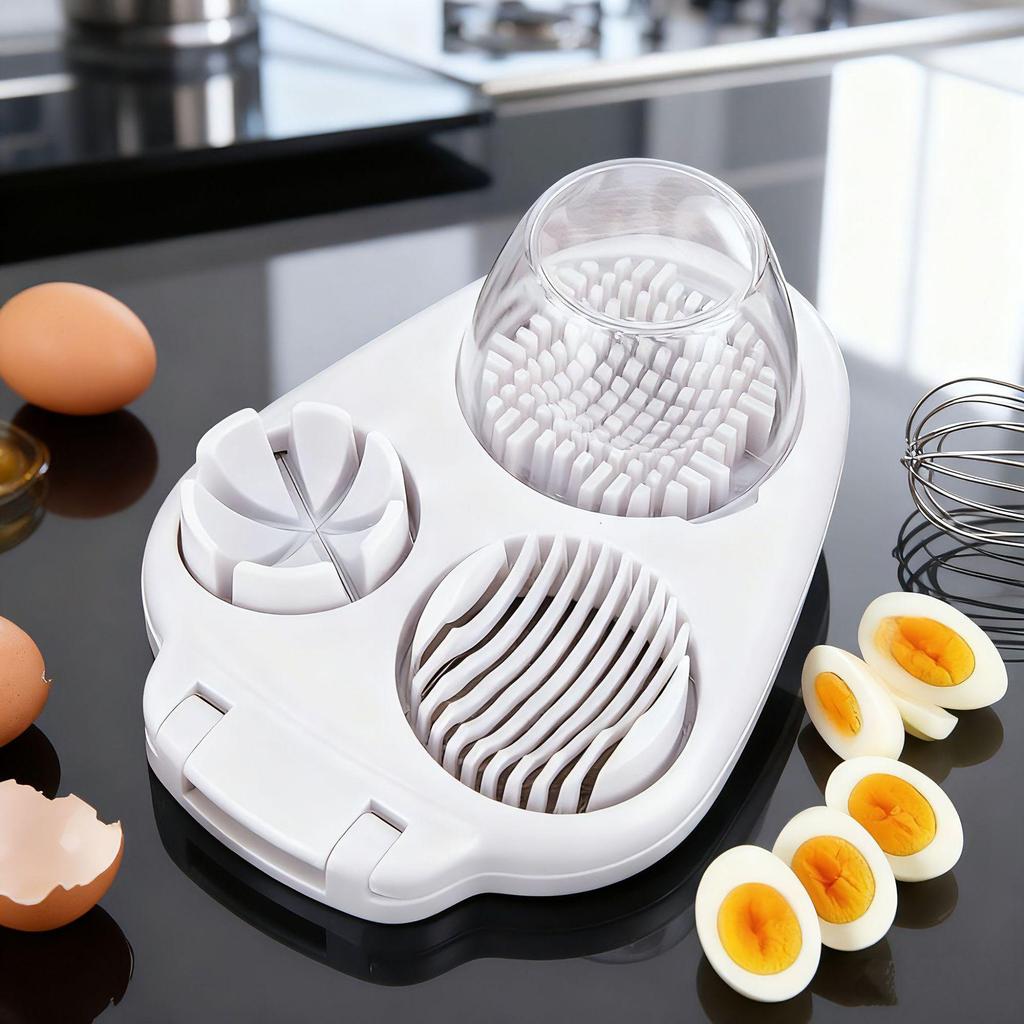 3 in 1 Stainless Steel Egg Slicer Multi Function Egg Cutter Wedger Slicing Tool Kitchen Gadget