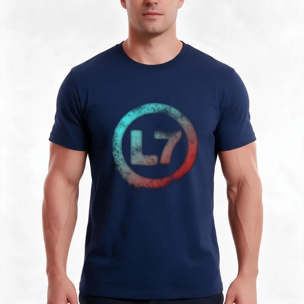 L7 T-Shirt Sommer Lässig Baumwolle T-Shirt Oversized Streetwear Oberteile Vintage Grafikdruck Lockere Passform Kurzarm Unisex Unisex Unisex
