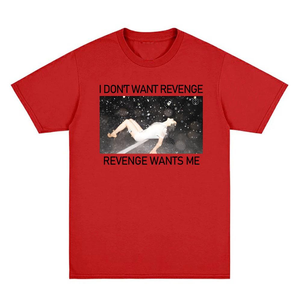 

REVENGE TEE Нова ROSALIA Така ж, як на сайті Футболка в стилі Харадзюку Вінтажна Зручна 100% Бавовна Топи XXL червоний