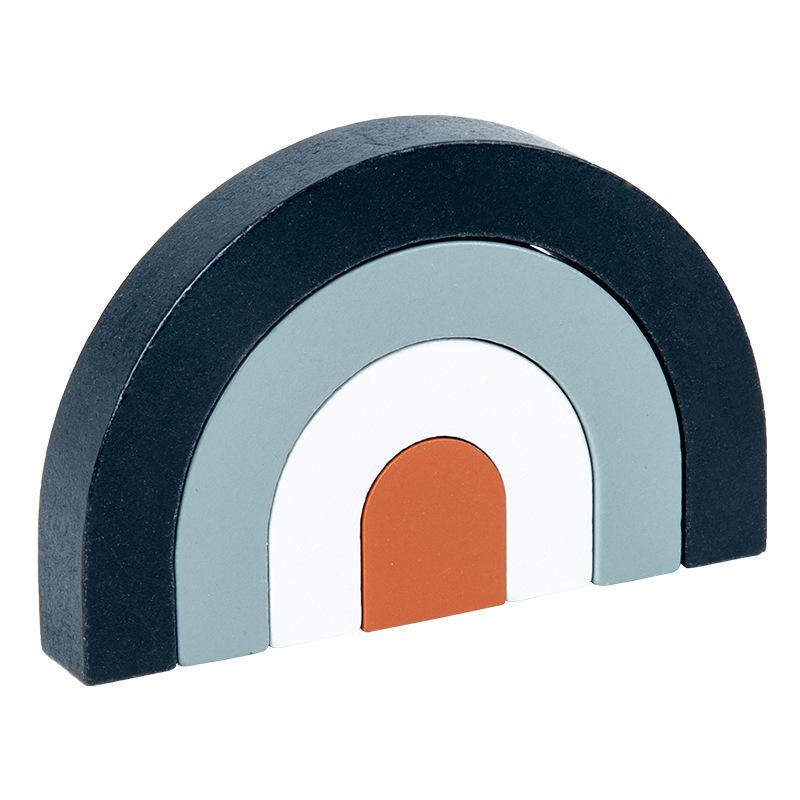 

Baby Montessori Rainbow Building Blocks Wooden Toy DIY Stacking Balance Game Educational Color Cognitive Blocks Children Toys