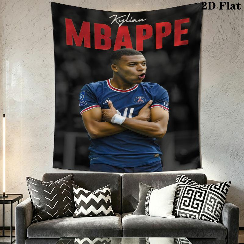 Kylian Mbappé Power  Wall Hanging Printed Fabric Blanket Decorative Tapestries for Bedroom Living Room Home Decor