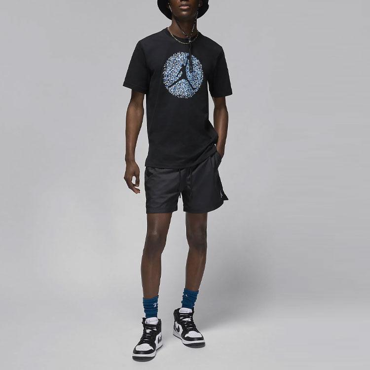 Jordan Flight Essentials Logo Print Comfortable Crew Neck Short Sleeve T-Shirt Men Tops Black FN6006-010