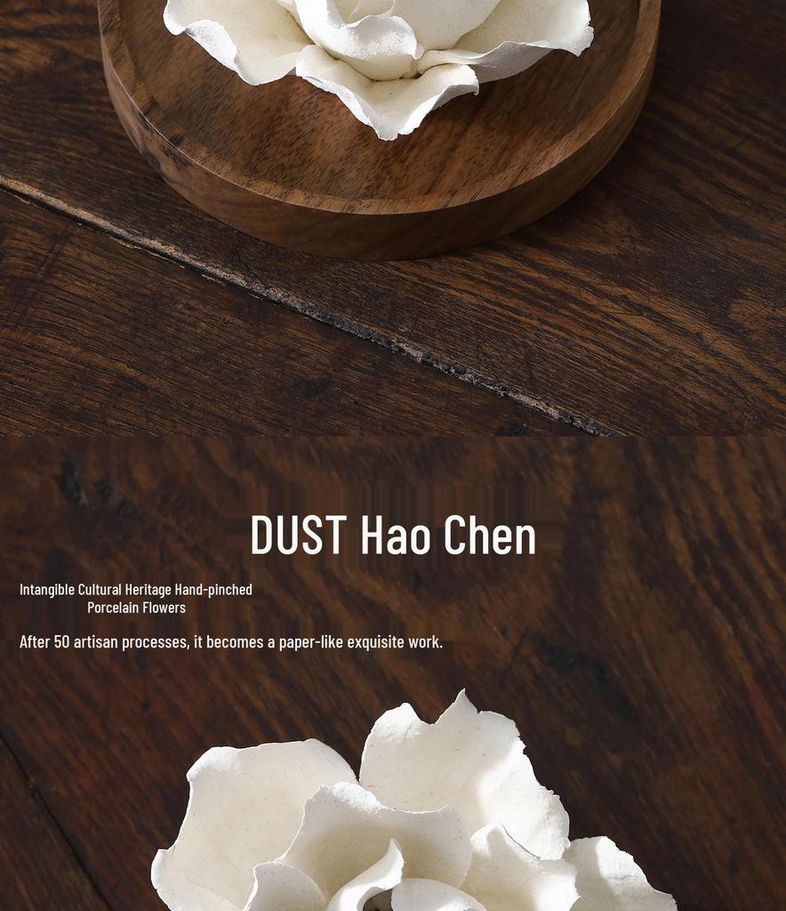 Handmade Ceramic Flower Incense Holder - Chinese Aromatherapy Diffuser Souvenir