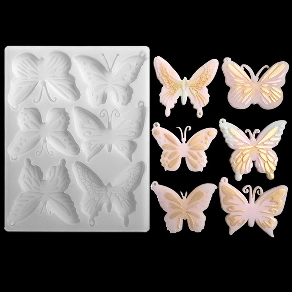 Moldes de resina para joyería, llaveros, mariposas y silicona para fundición de resina, colgantes, llaveros y pendientes.