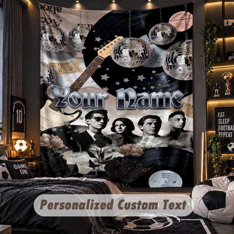Personalized Wall Tapestry,Arctic Monkeys Custom Printed Name, Fabric Wall Art For Indoor Room Backdrop