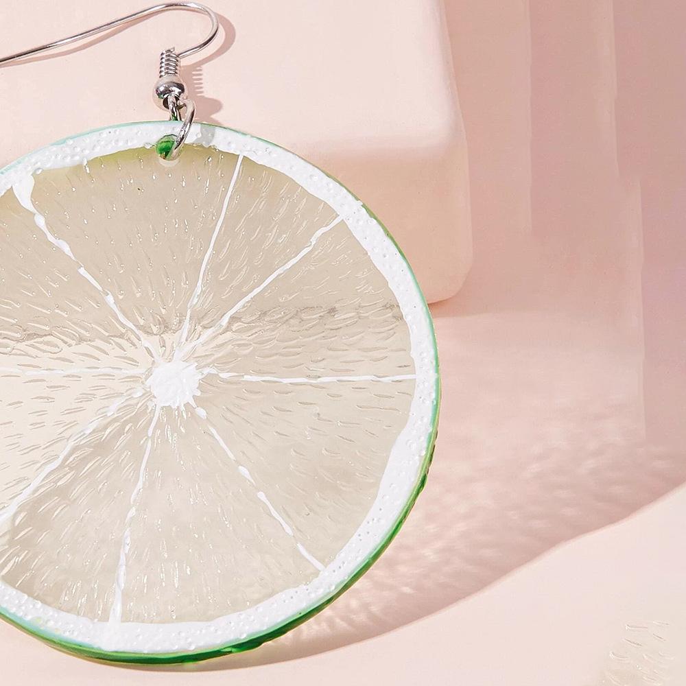 Øredobber, Sommer Små Friske Frukt Øredobber, Søte Jente Hjerte Grønn Sitronskive Øredobber, Øredobber