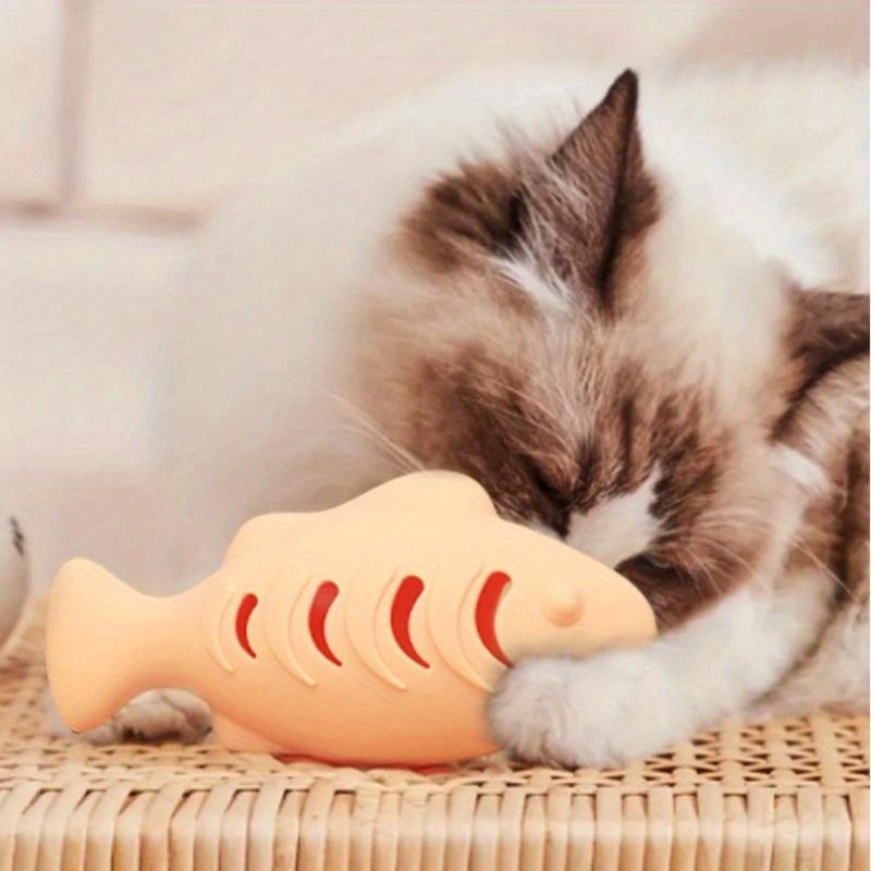 2Pcs Silicone Fish-Shaped Cat Chew Toy - Interactive Treat Dispenser, Snack Pet Toy for Dental Health, Interactive Cat Toys