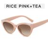 Vintage  Cat Eye Contrast Color Sunglasses Women Men Brand Gradient Sun Glasses Female Male Small Frame Retro
