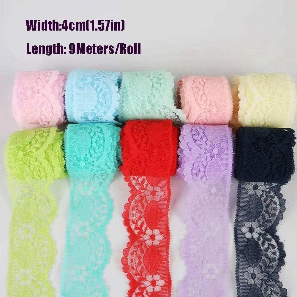 New Mesh Embroidery Lace Ribbon Tape Woven Cotton Non-Stretch Lace Tape Unilateral Flower Lace Trim Curtain Craft