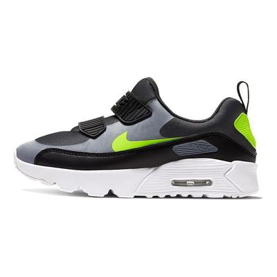 Air Max Tiny 90 Synthetic Leather Velcro Cushioning Low Top Running Shoes Kids Sneaker Cool-Grey Yellow 881927-019