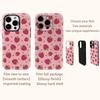 Custodia per Telefono Rosa con Cuori di Fragola per IPhone 17AIR 16E 16 15 14 13 12 11 17 Pro Max Plus Cover Posteriore a Doppio Strato