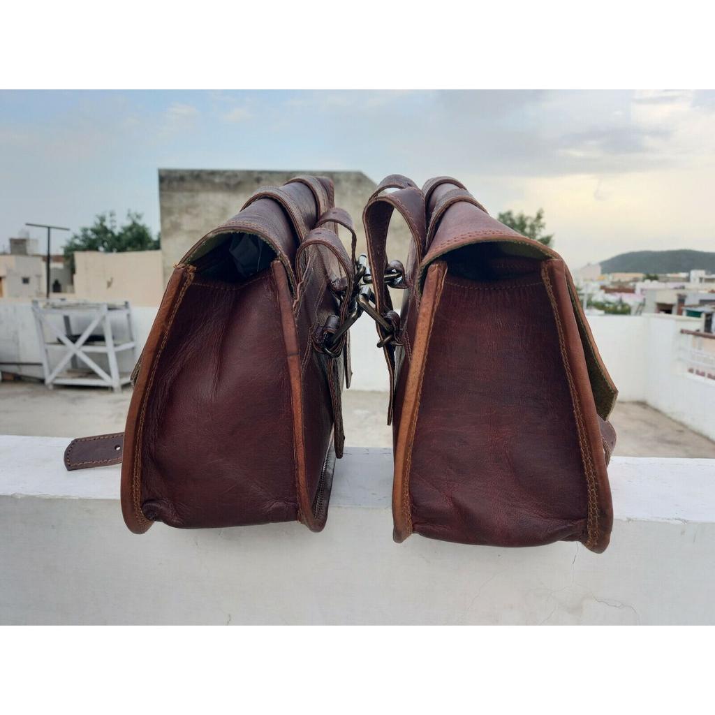 Combo 2 Taška na sedlo z pravé kozí kůže Batoh na motocykl