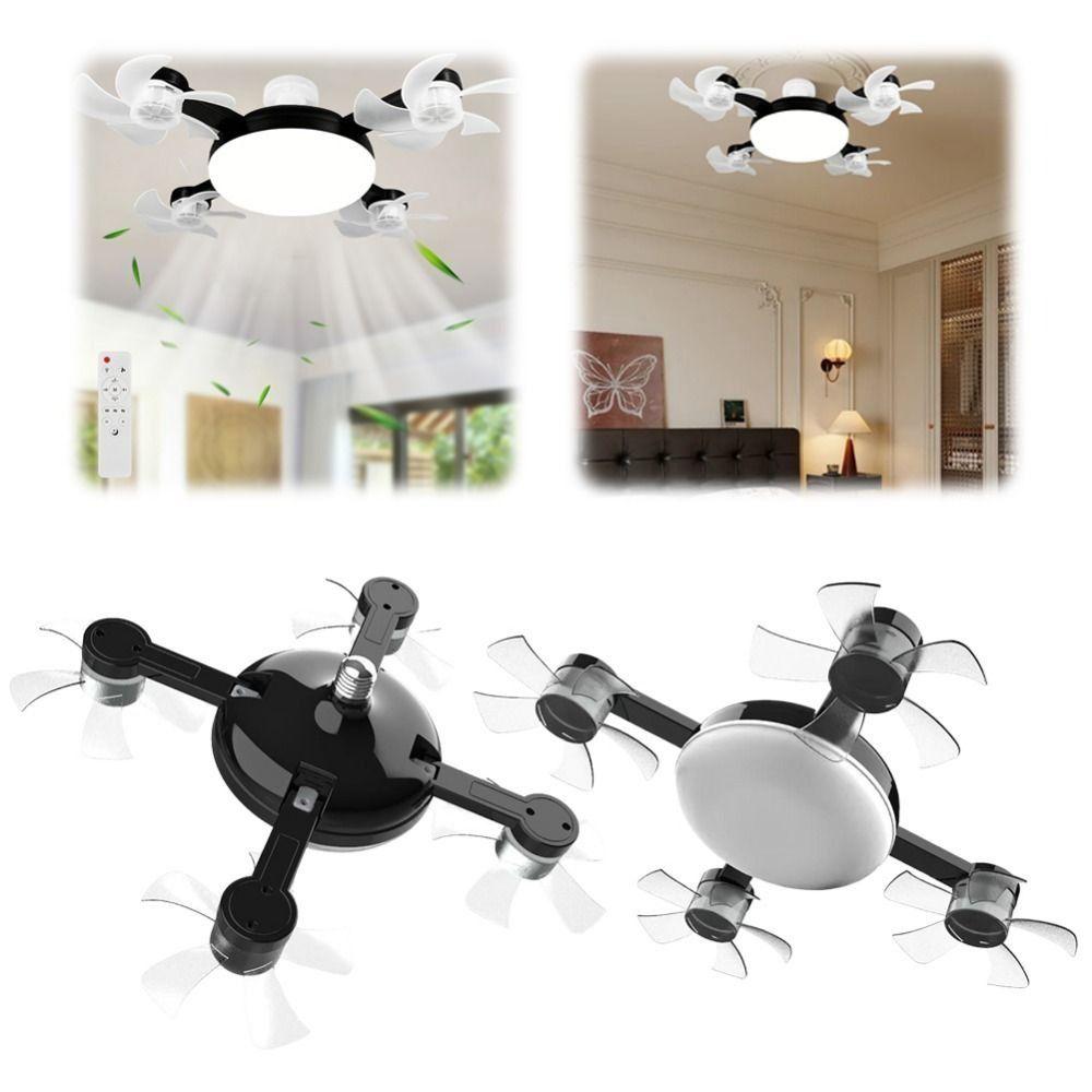 Ventilatore da Soffitto con Telecomando Lampada da Soffitto 2 in 1 Ventilatore Elettrico Senza Fili Semplice Soggiorno