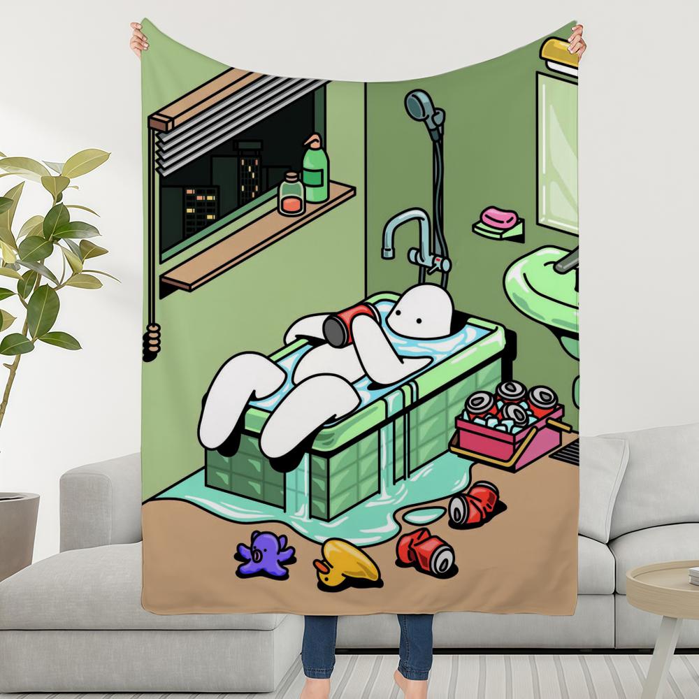 Blanket Throw Super M-Mr Cosy Plush Living Illustration Room Sofa Couch Childish Birthday D-DonothingS Cute Gifts