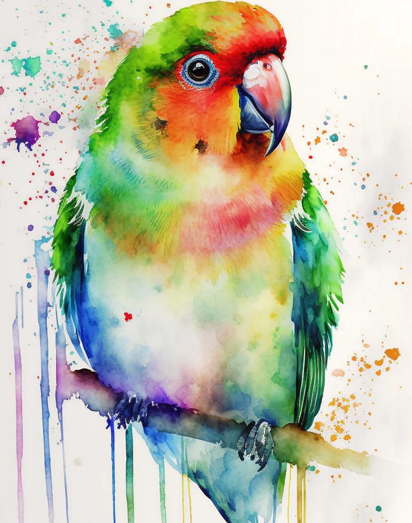 Vögel auf Ästen Aquarellposter Stieglitz Kolibri Krähe Tukan Leinwandgemälde Wandkunst Bild Heimdekor