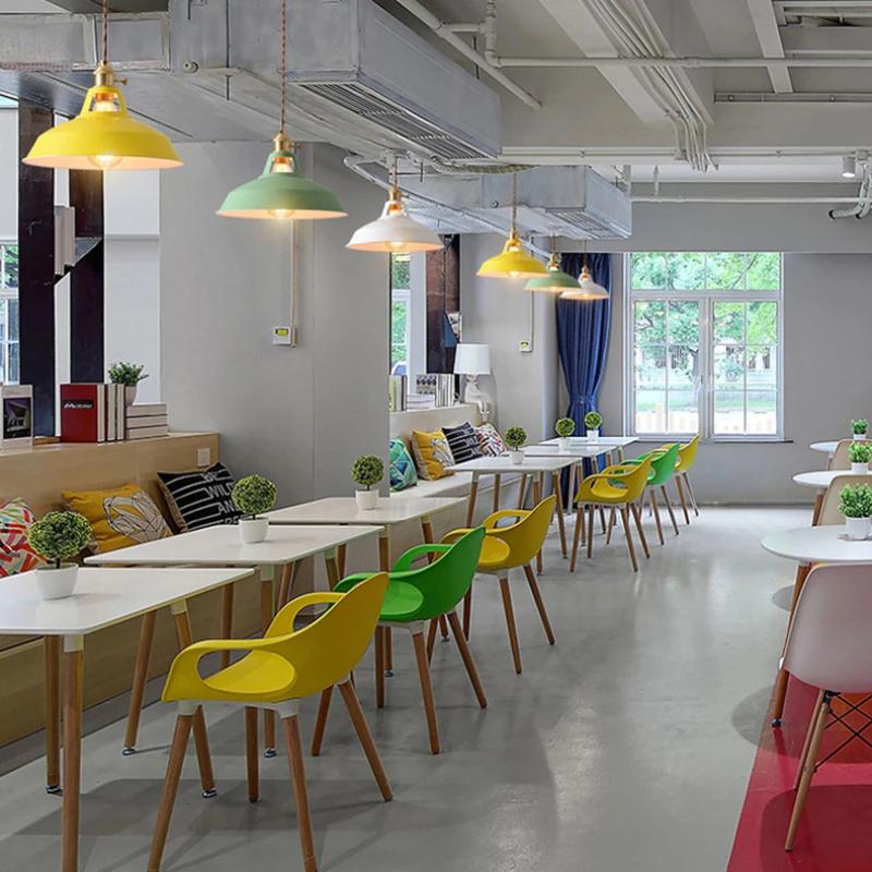 Candelabru din Fier Lampă suspendată Cafe Restaurant Retro Macaroon Candelabru mic Capac Lămpi suspendate Lumini LED